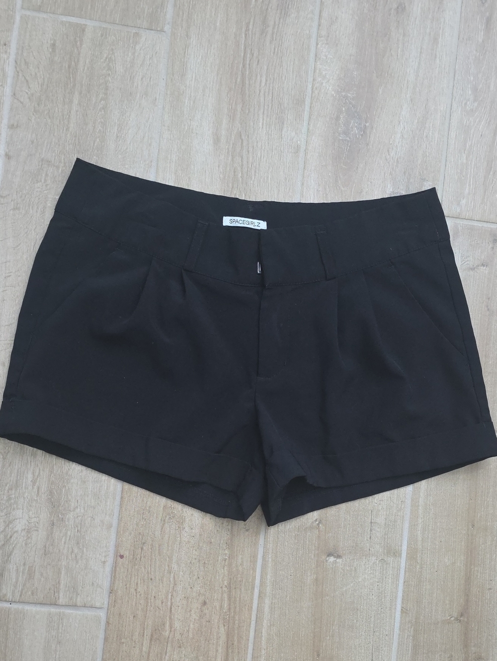 SpaceGirlz Black High-Waist Tailored Shorts
